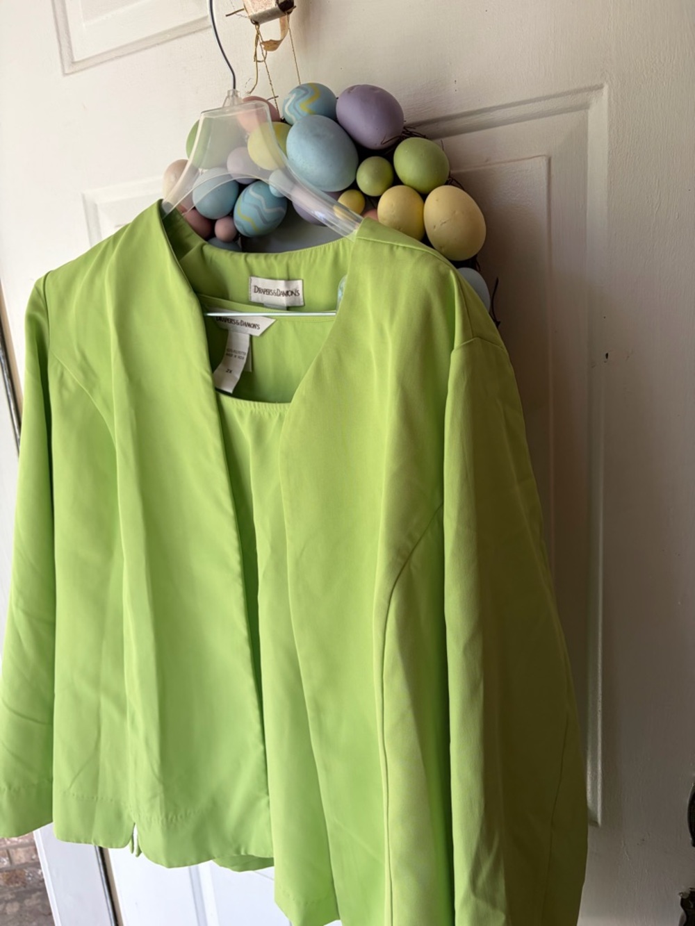 Draper James Lime Green Open-Front Jacket